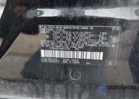 2010 Toyota Rav4 Limited V6 z USA, uszkodzony, nr VIN 2T3DK4DVXAW033769